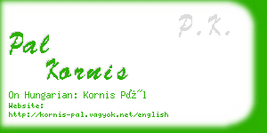 pal kornis business card